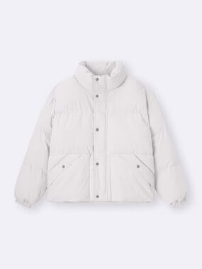Puffer Jacket in Light Gray white